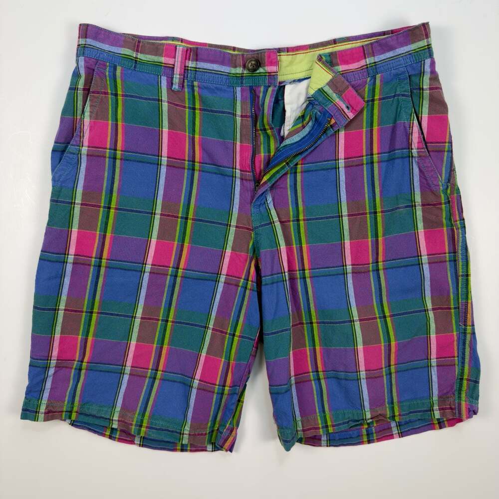 IZOD Men's Colorful Madras Plaid Shorts Size 34